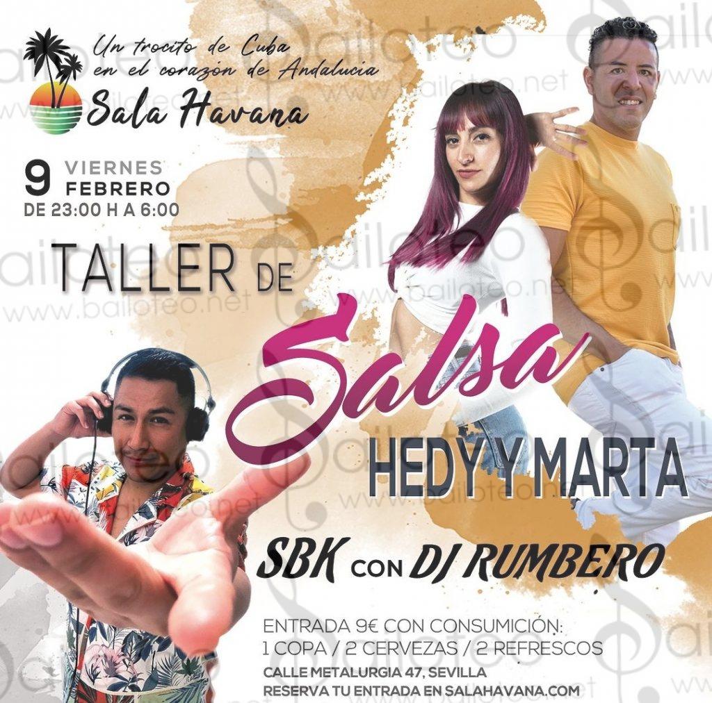Bailoteo Fiesta SBK Viernes 9 Febrero en sala Havana con taller de salsa por Hedy y Marta